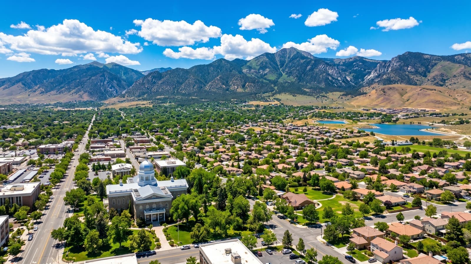 Eagle Valley residential neighborhood in east Carson City, Nevada with the Sierra Nevada in the background
