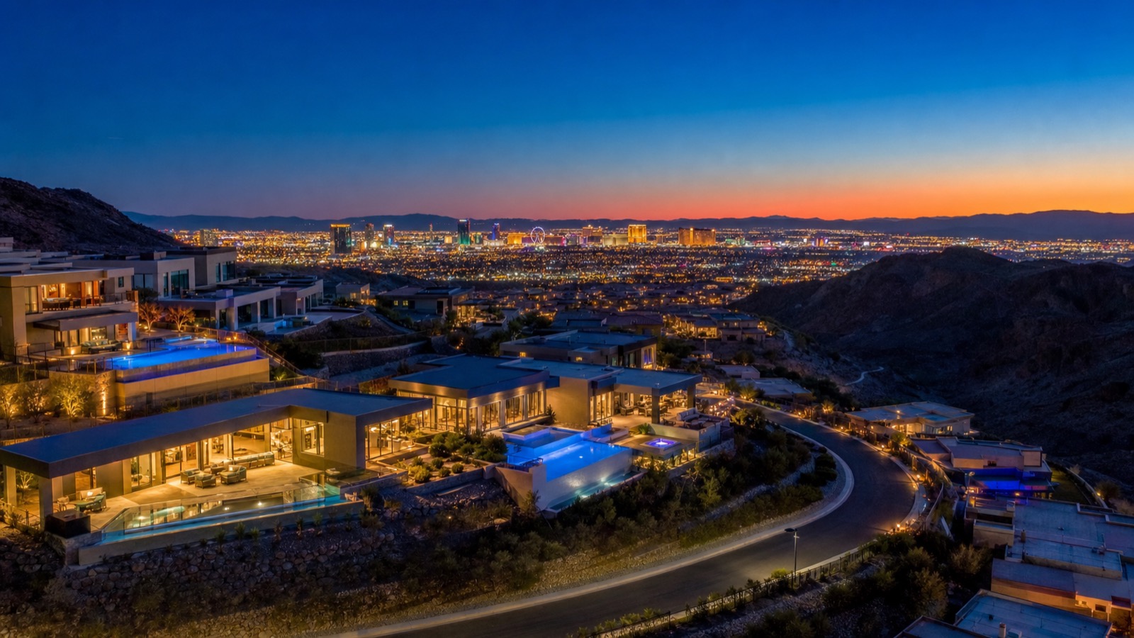 Anthem Country Club Henderson at twilight — safe guard-gated living for California transplants